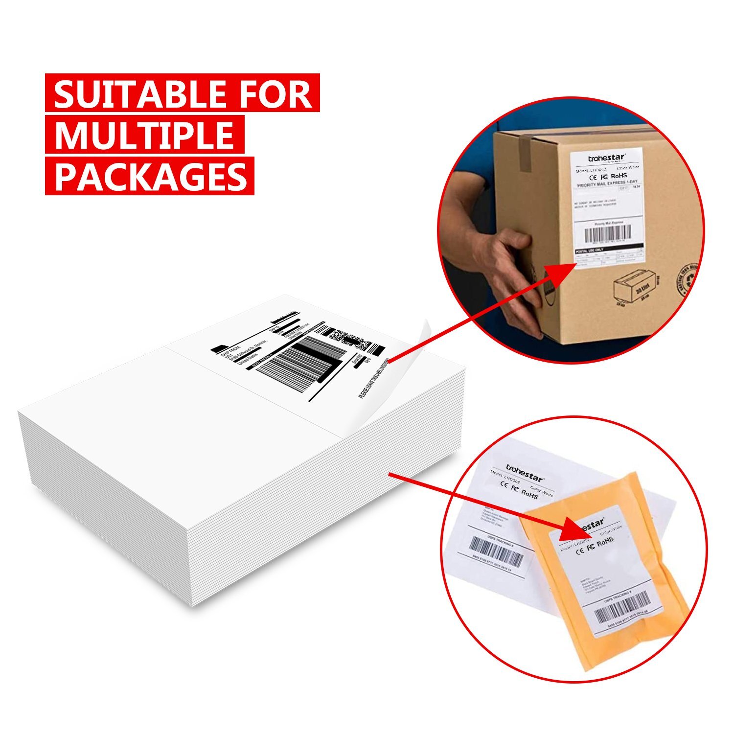 1100-4400 PCS Premium 8.5×5.5 Half Sheets Blank Self Adhesive 2 Per Sheet
