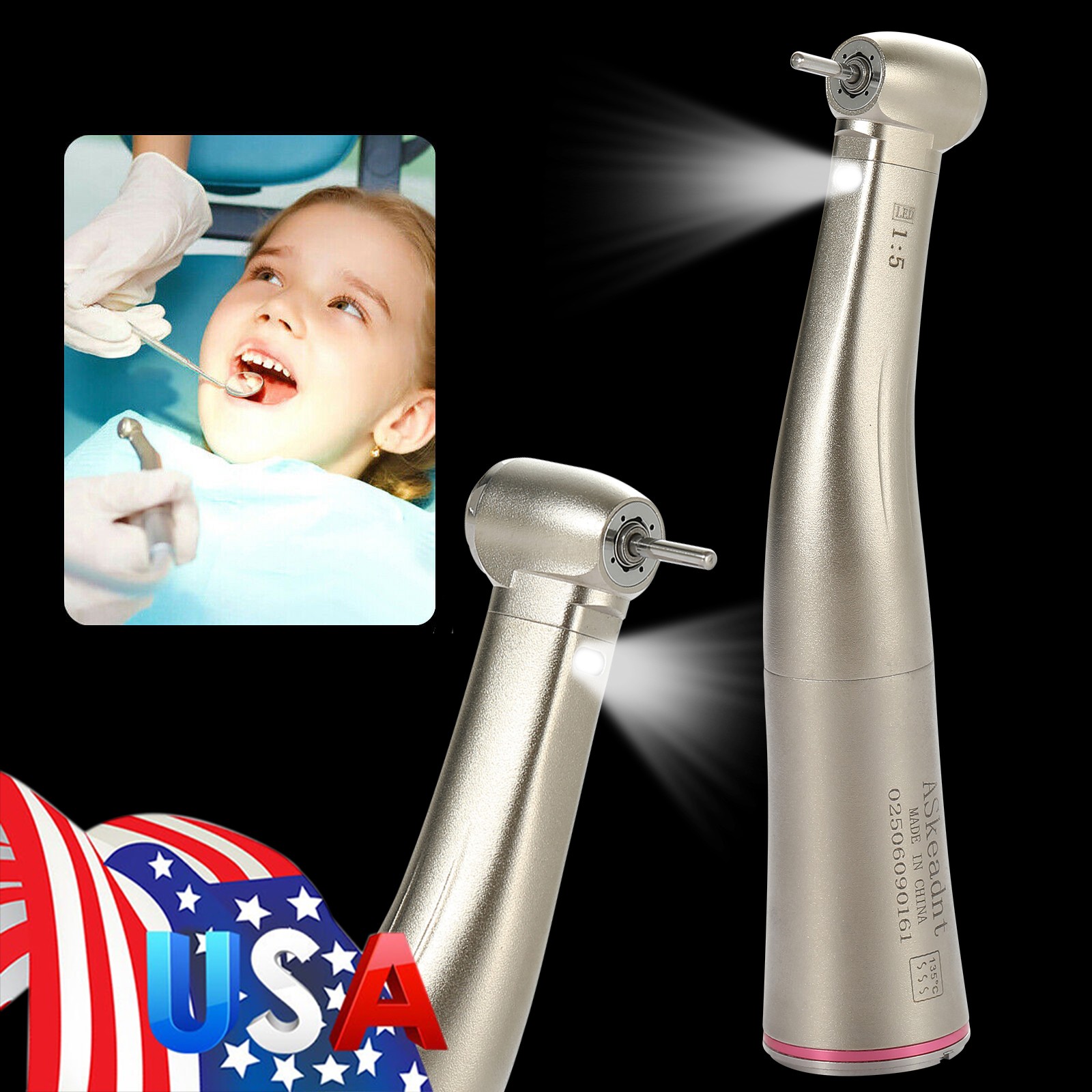 NSK Style Dental 1:5 Speed-increasing Contra Angle Handpiece Inner Water Spray