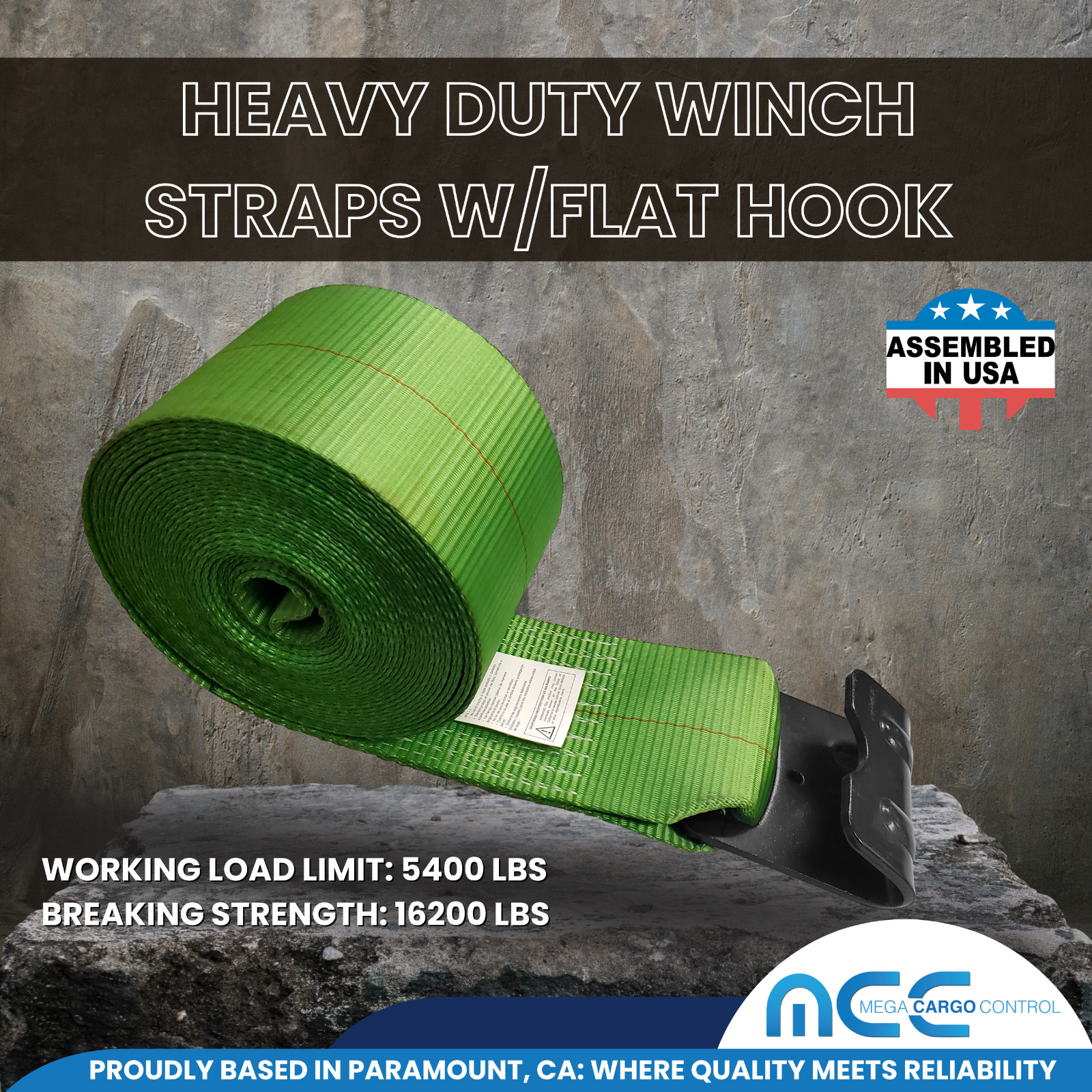USA 4″x40′ 50′ 60′ Winch Strap Flat Hook for Flatbed Truck Trailer Farm Tie Down
