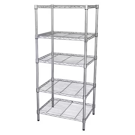 Wire Shelving Unit, 18″D X 36″W X 74″H, 5 Shelves, Chrome, 32V413