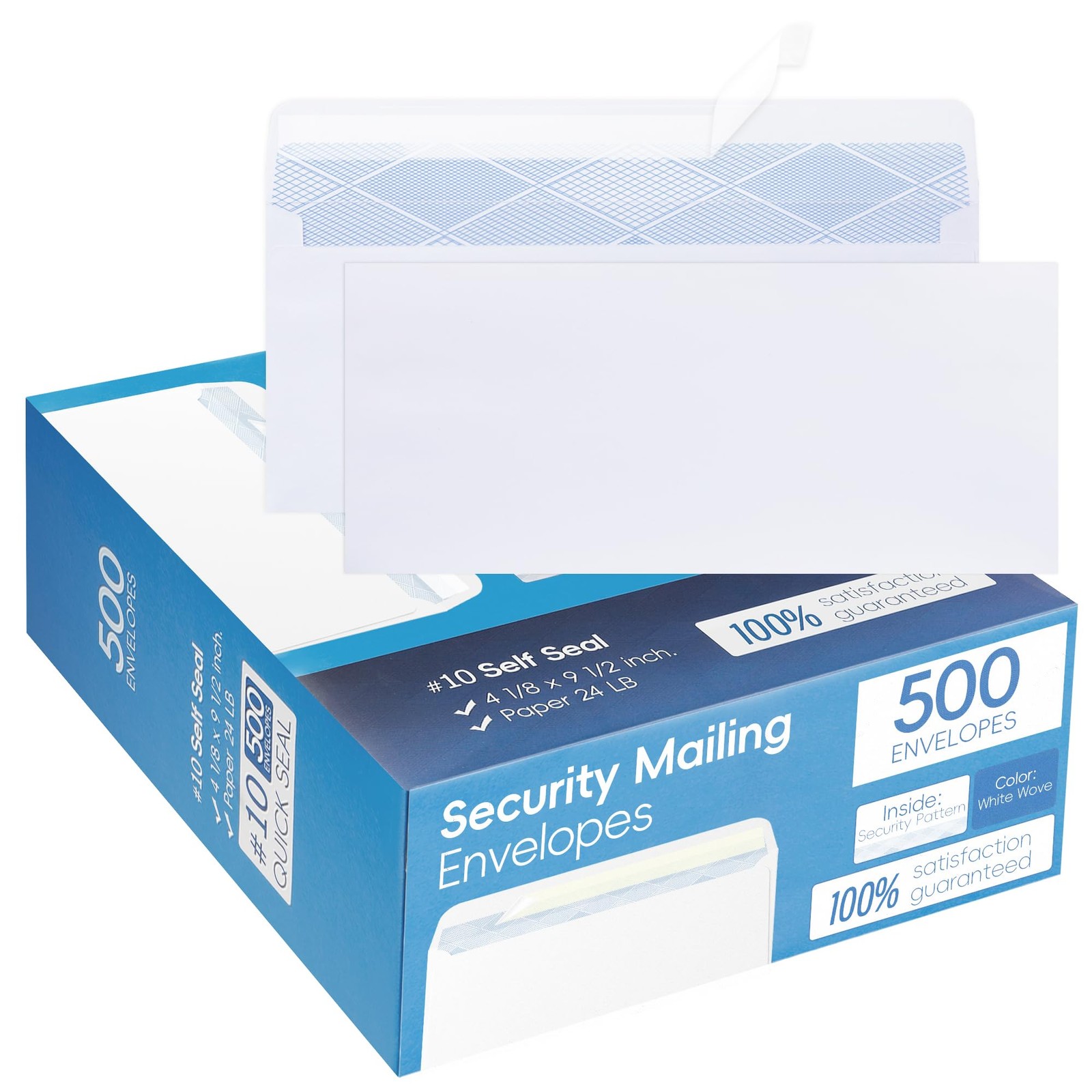 500PCS #10 Envelopes Letter Size Self Seal Business Envelopes No Window Secur…