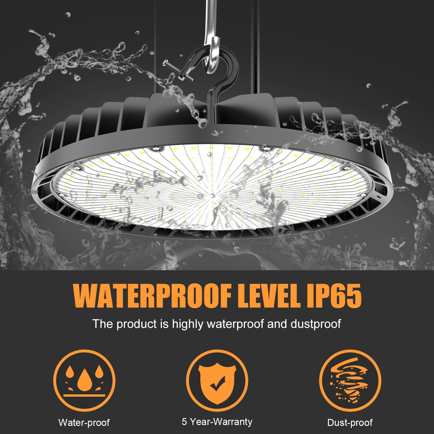 KUKUPPO 240W LED High Bay Light Dimmable Shop Light 4500K 5000K 5700K Adjustable