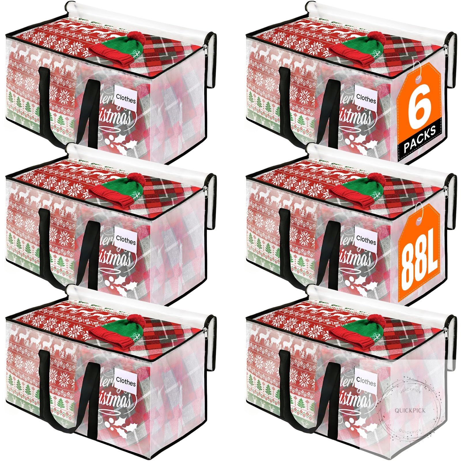 Heavy Duty Clear Moving Bags with Reinforced Handle and Double Zipper, Storage