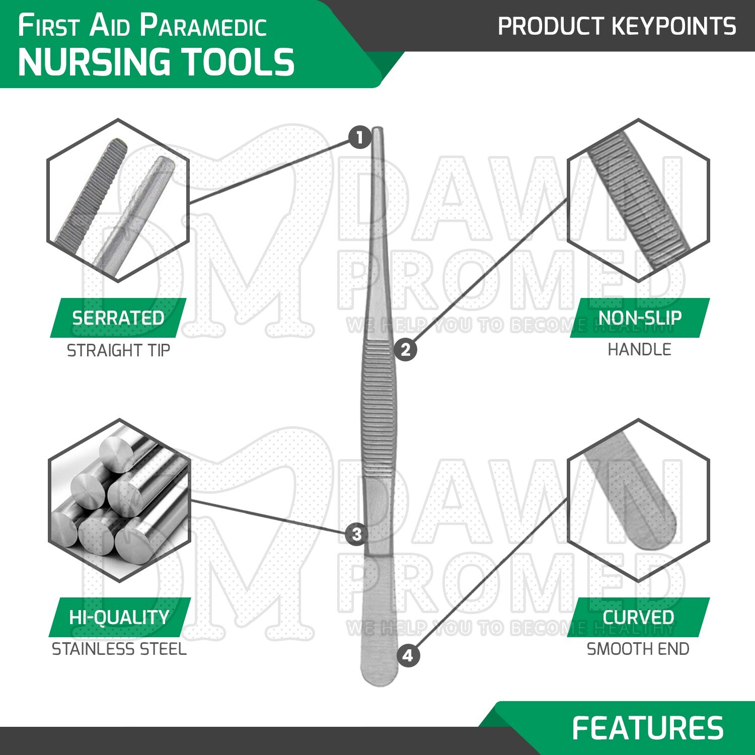 4 Pcs First Aid Paramedic Essential Nursing Tools Surgical Instruments – Red