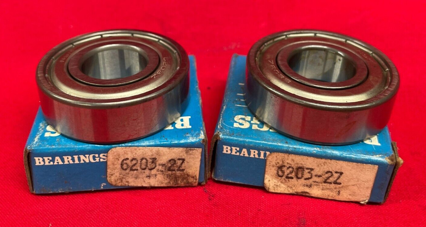 NSK 6203Z DEEP GROOVE BEARING 17MM X 40MM X 12MM (LOT OF 2)