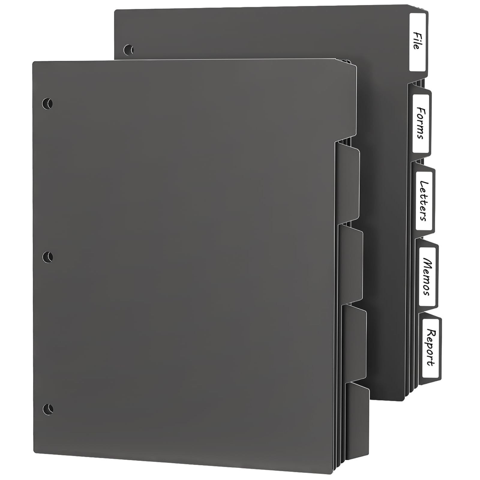 3 Ring Binder Dividers with 5 Tabs, 10 Pcs Binder Dividers, 1/5 Cut Letter Si…