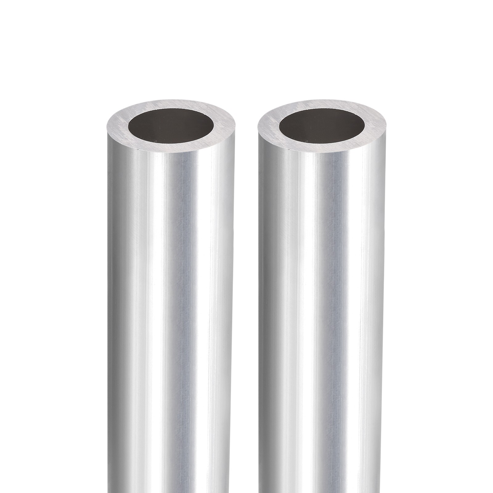 2Pack Seamless Aluminum Round Tube Straight Tubing Silver
