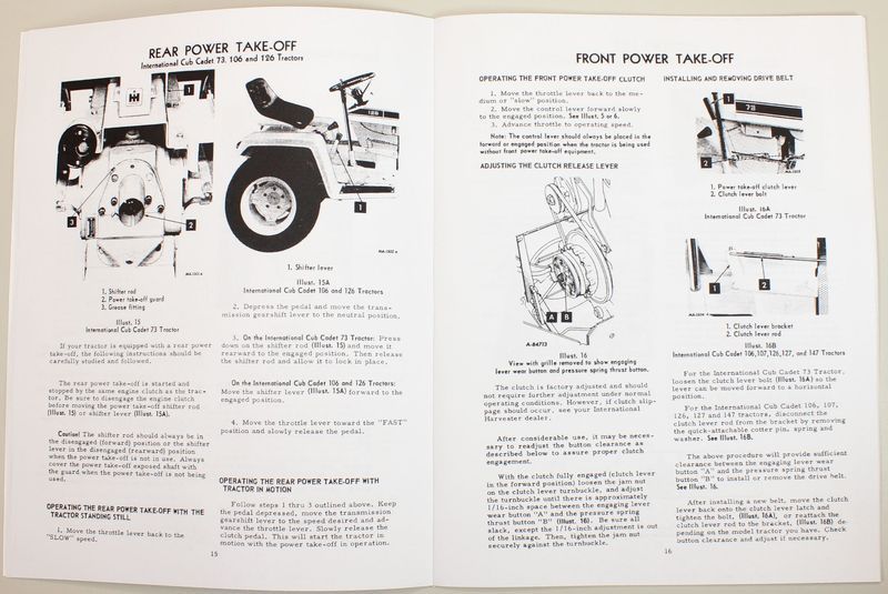 International Cub Cadet 126 127 147 Lawn Tractor Operators Service Repair Manual