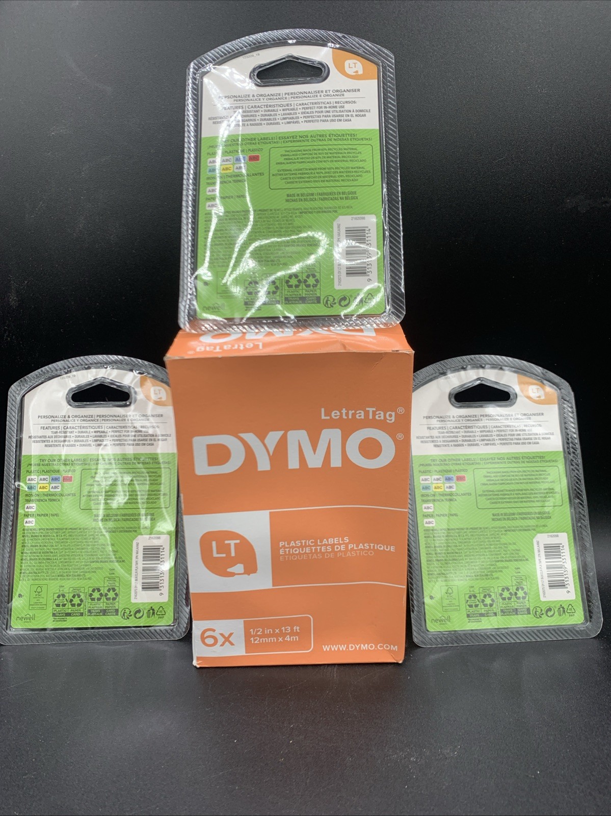 Dymo 6 Pack Clear Transparent Label Refills – 1/2 in x 13ft / 12mm x 4m