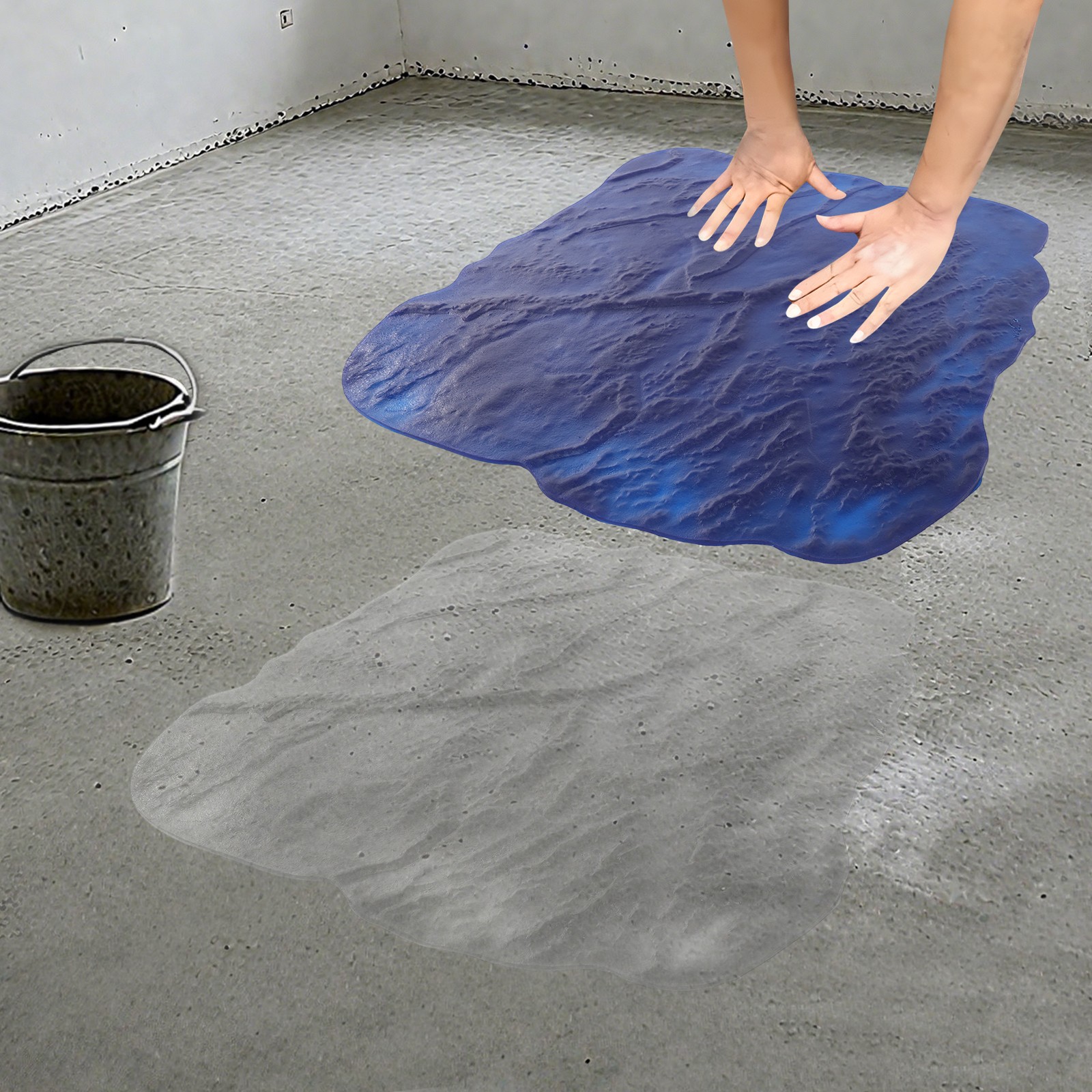 36″ X 36″ Slate Stone Texture Decorative Concrete Cement Stamps Mats Blue