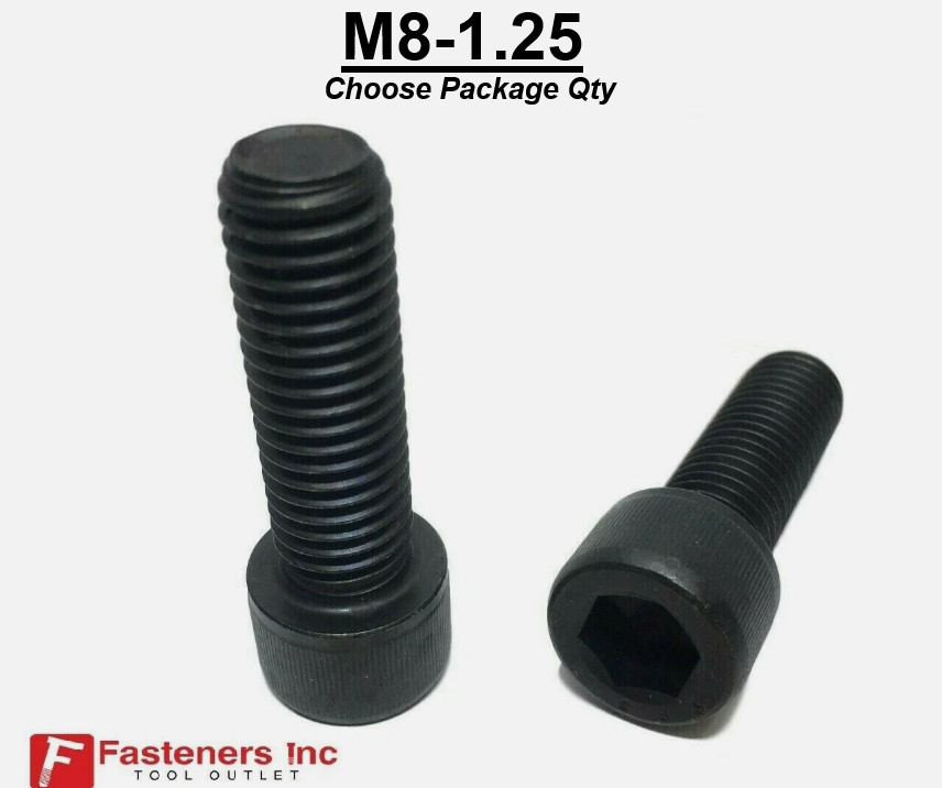M8-1.25 Metric Socket Head Allen Cap Screw 12.9 Black Oxide DIN 912