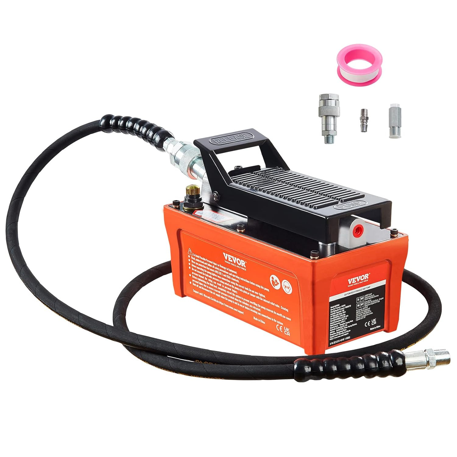 Air Hydraulic Pump 10000 PSI Foot Operated 1/2 Gal Reservoir 6.6 Ft