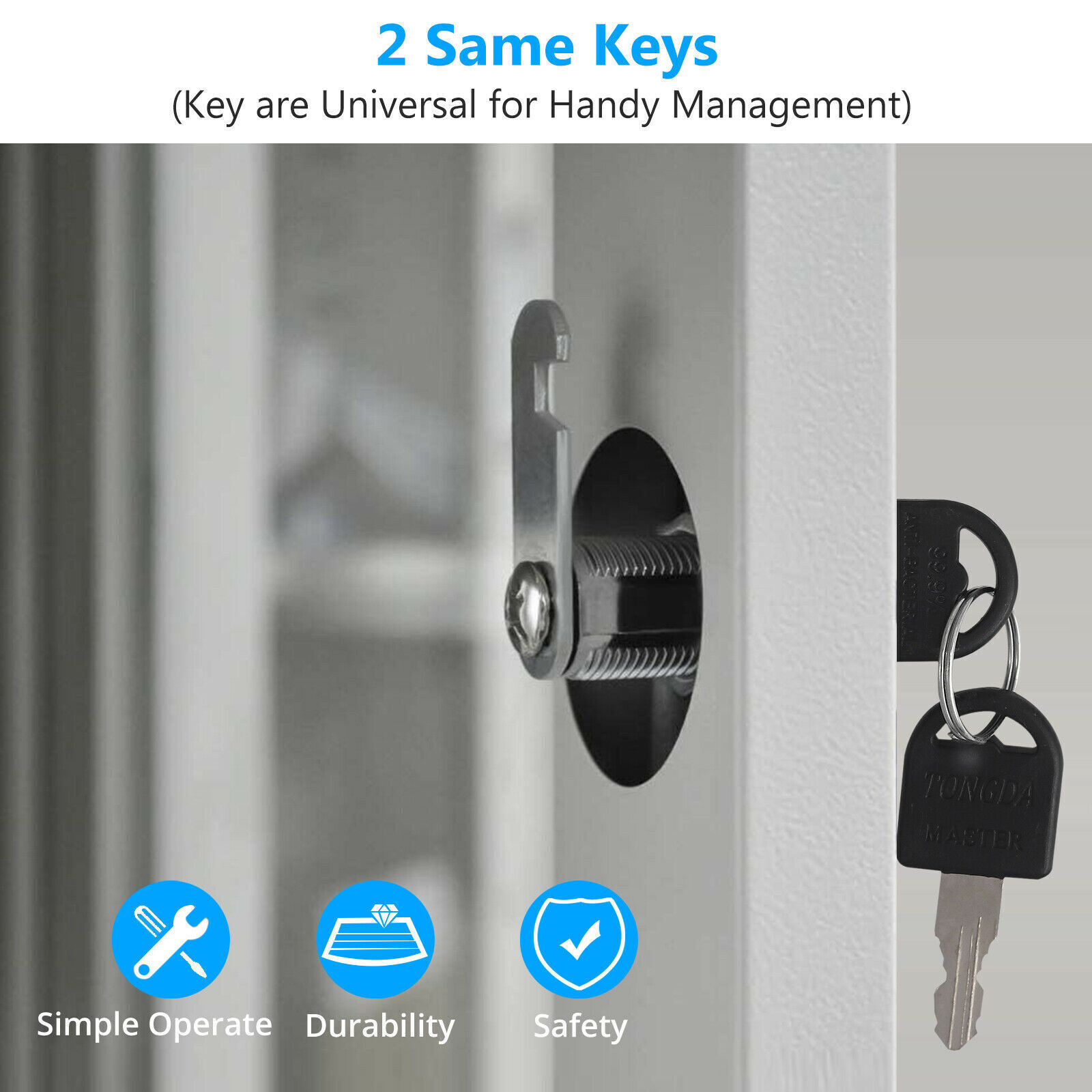 5/8″ 1″ 1 1/8″ Keyed Cylinder Cam Locks Tool Box File Cabinet Desk Drawer w/Keys