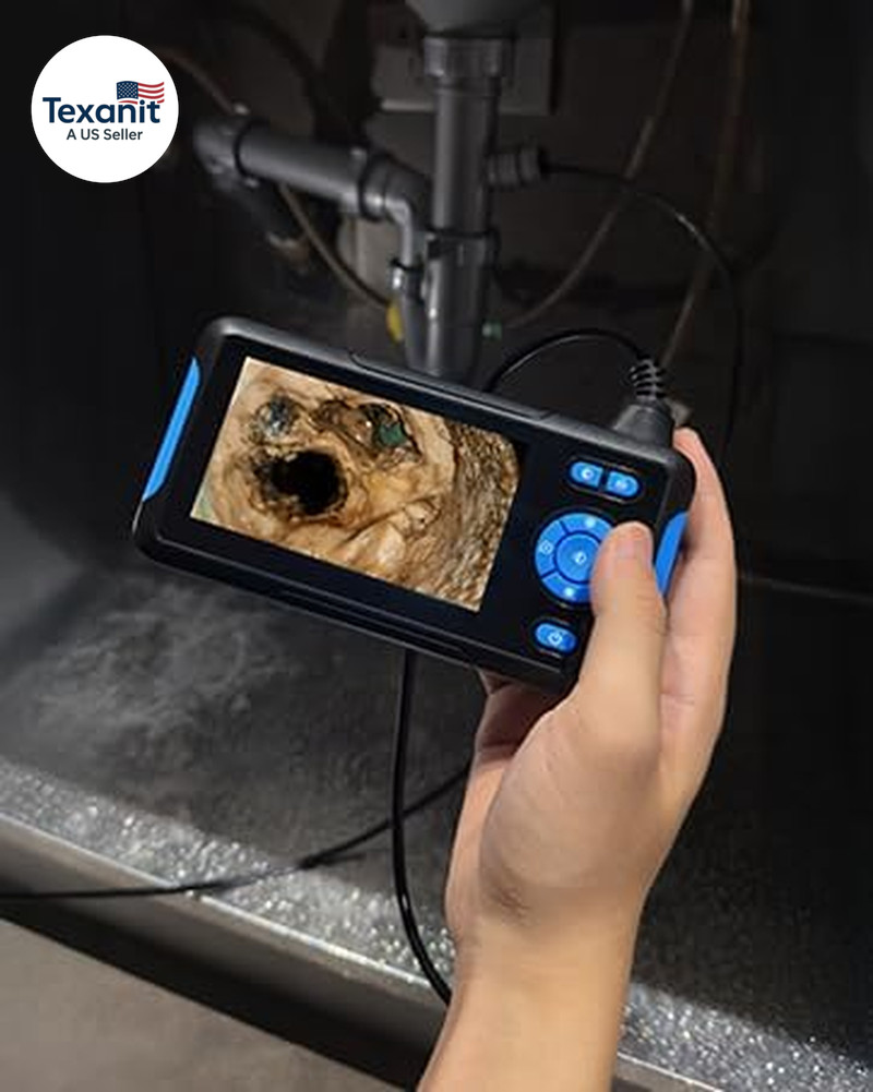 Endoscope Camera with Light, Dual Lens 1080P Industrial Borescope with 8 LED Lig
