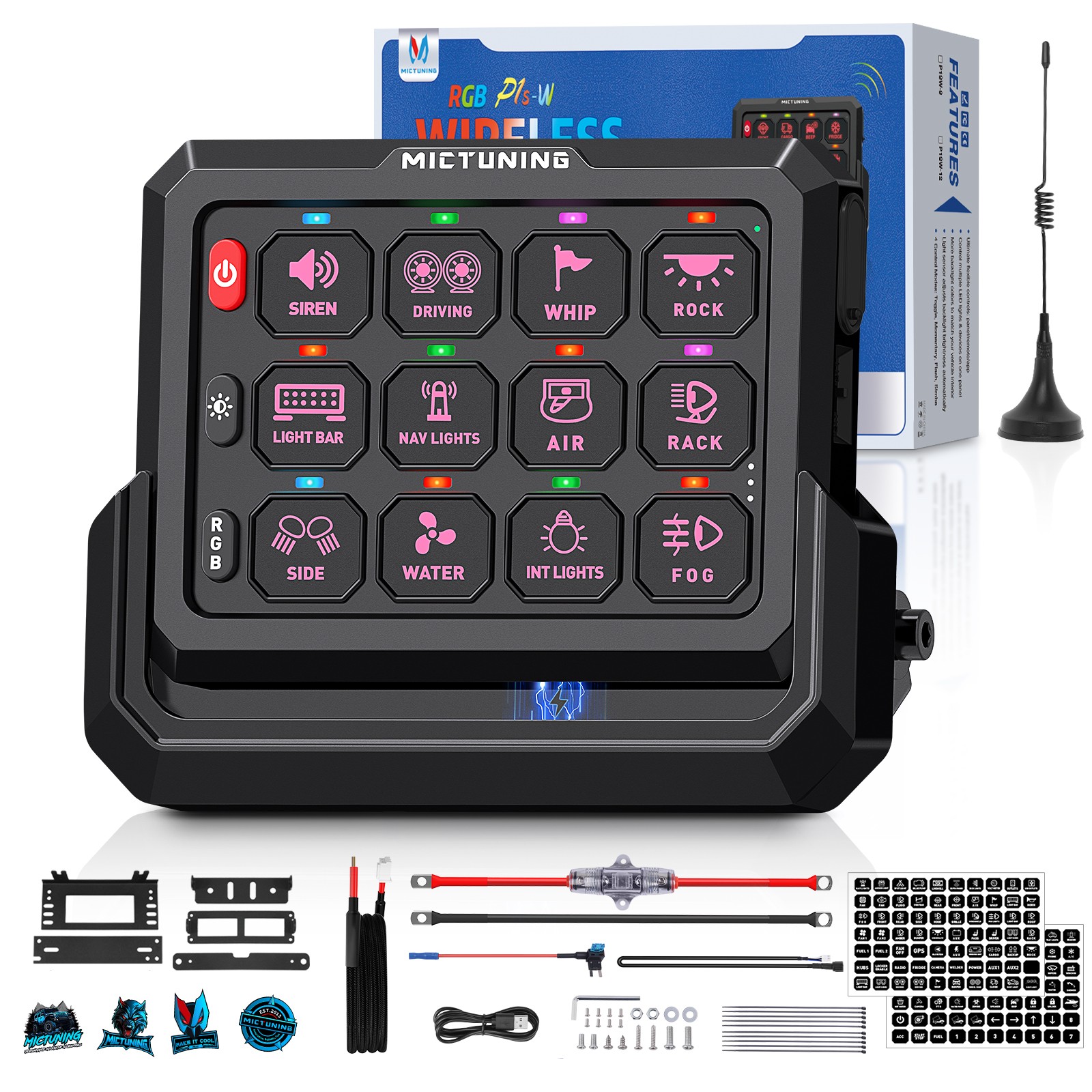 Wireless Range 328FT RGB Switch Panel Multifunction Strobe Circuit Relay System
