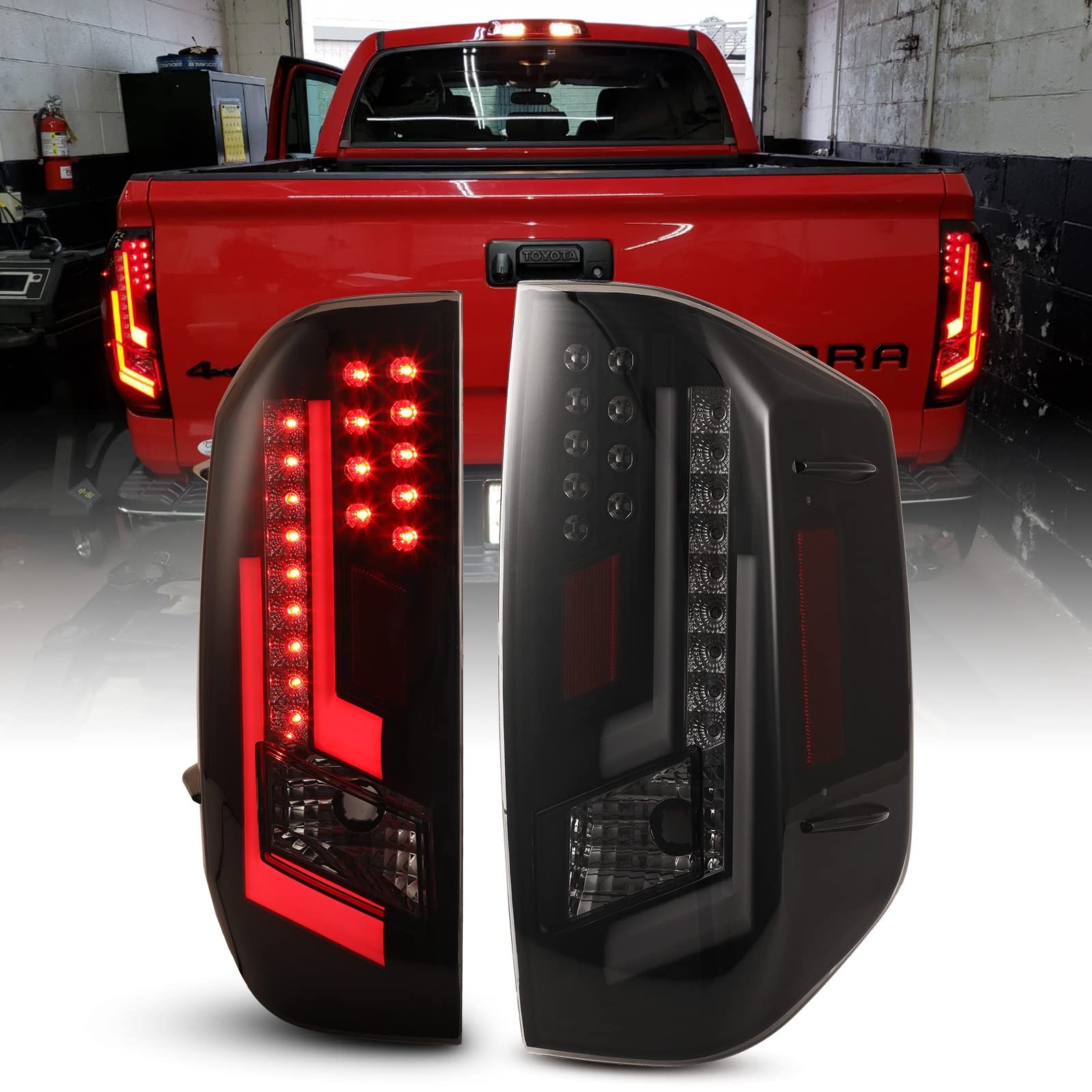 LED DRL Tail Lights Assembly LED Turn Signal Brake Toyota Tundra 2014-2021