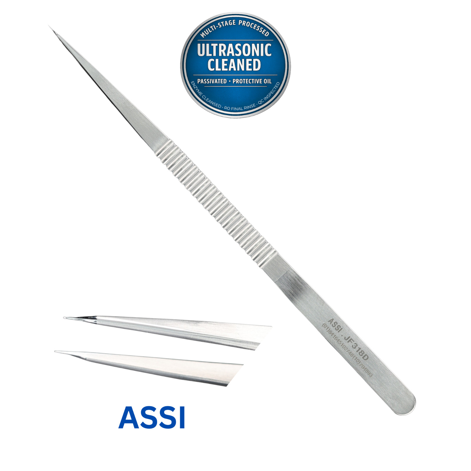 ASSI ASSI.JF318D Vessel Dilator Forceps, Straight, 0.1mm Diameter, 18cm