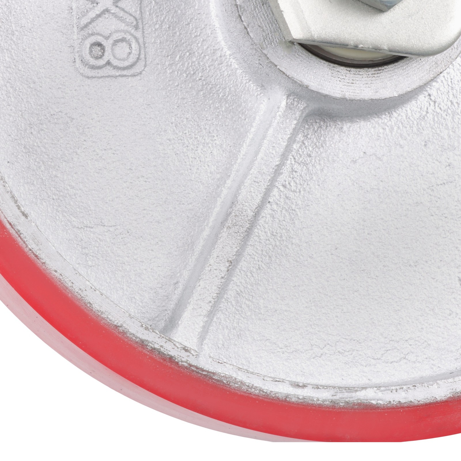 U-Shaped Bolts 8 Inch Gate Castor Wheels 800lbs 360 Degree Red Fence Gate Wheel