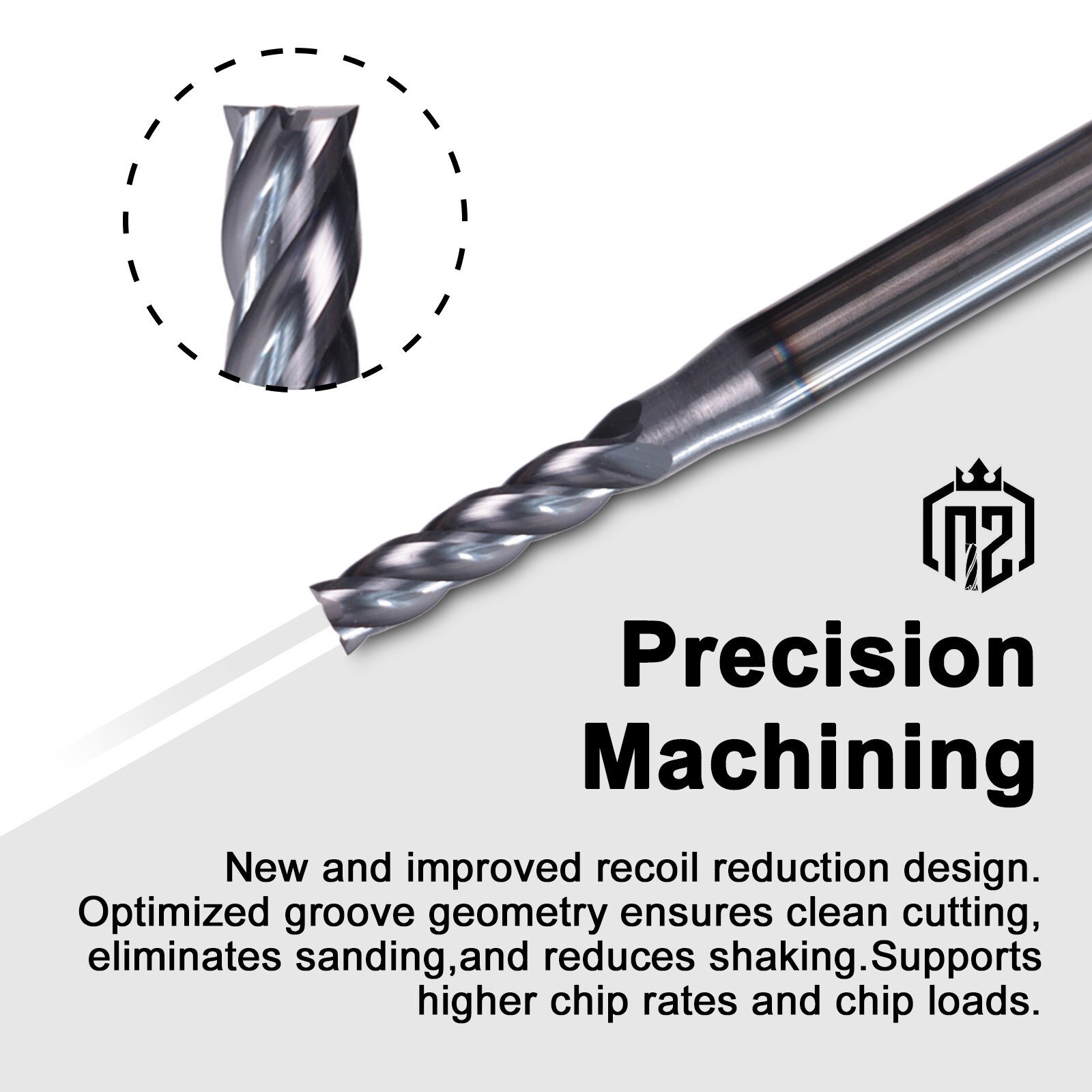 10 PCS 5/32″ 4 Flute 2″ Overall Length Solid Carbide End Mill AlTiN Coated