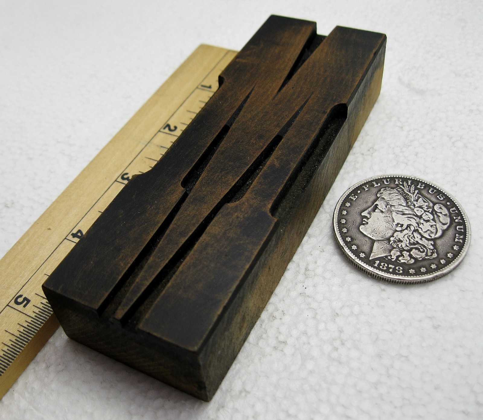 Vintage Letterpress wood type large UC M. Beautiful old letter!