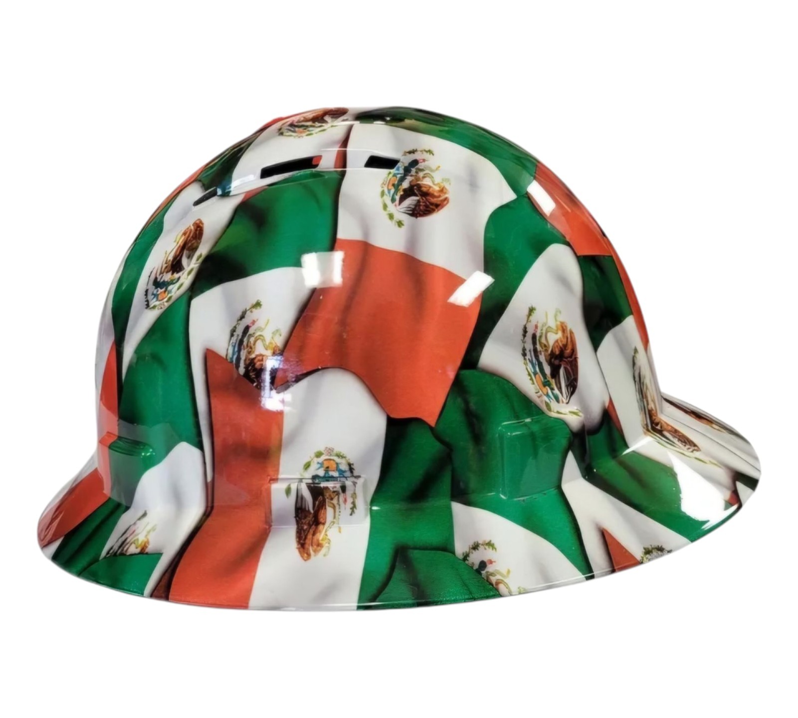 Mexican Flag Full Brim Hardhat