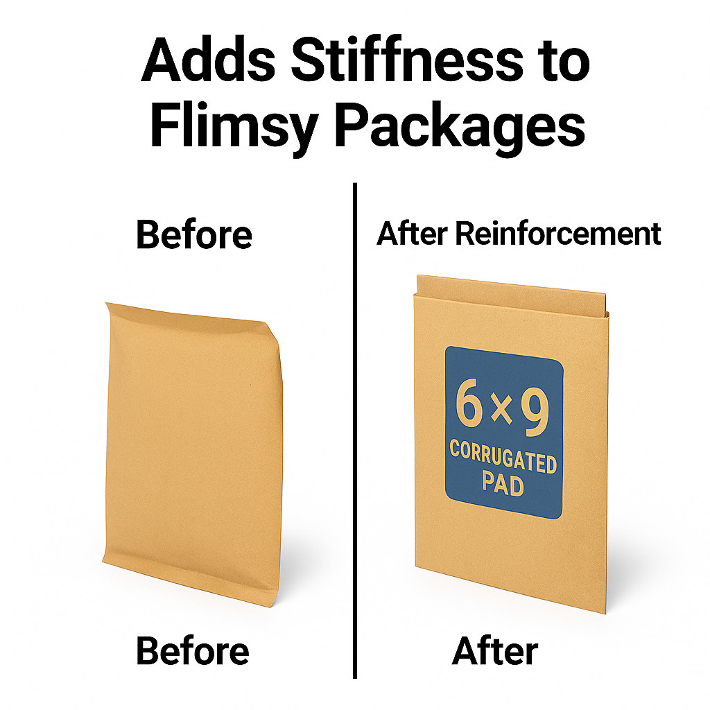 6×9 Corrugated Cardboard Pads 1/8″ Thick 32 ECT Mailer Inserts 25-200 Villago