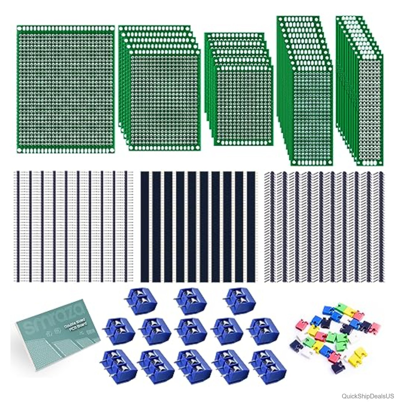 104pcs Double Sided PCB Board Kit Prototype Boards for DIY Soldering Electronic