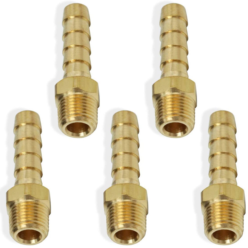 5pcs Hose Barb Fittings 1/4″ Barb To 1/8″ NPT Male Thread Air Hose Fitting