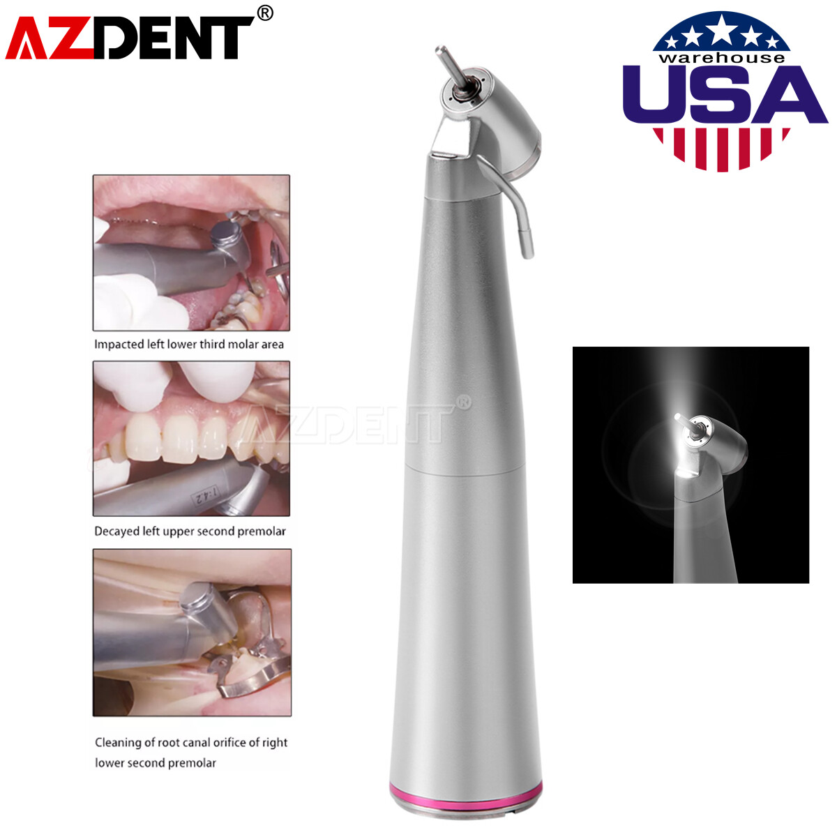 Dental 1:4.2 Increasing LED 45° Contra Angle External Spray Surgical Handpiece