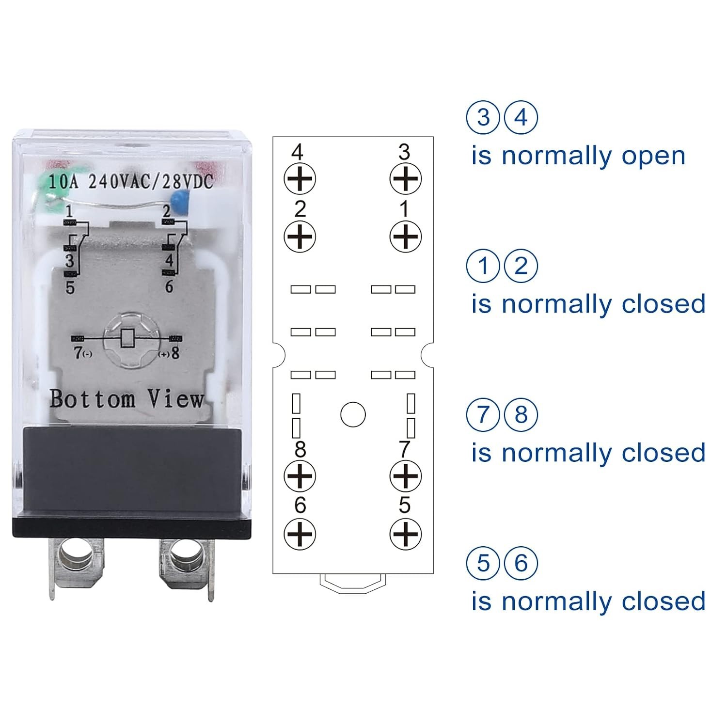 Reliable 8-Pin Electromagnetic Relay 10A 110/120V AC – Perfect for DIN Rail