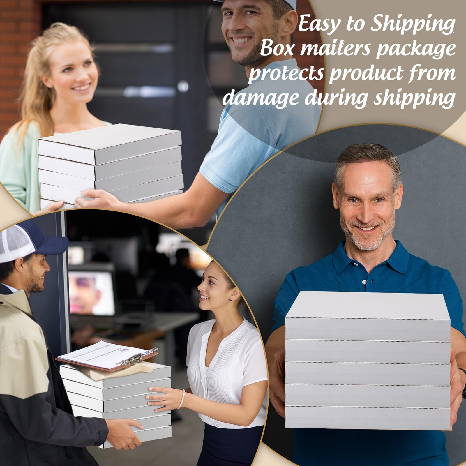 Fuutreo 100 Pack 7 Inch Vinyl Record Mailers Boxes 45 RPM Easy Fold LP White