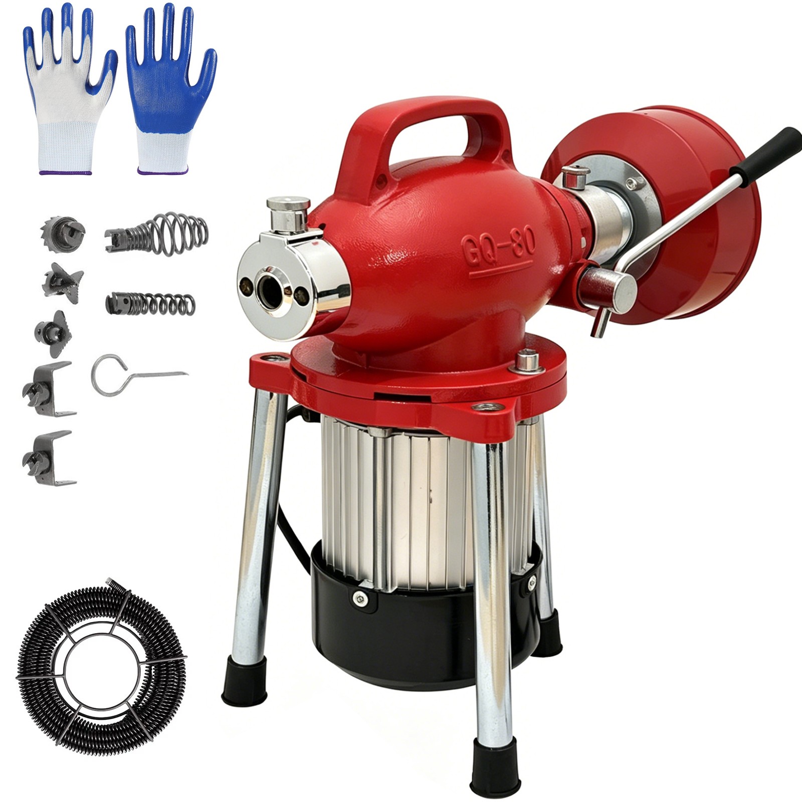 100’x5/8″ 550W Drain Cleaner Electric Sewer Snake Cleaning Machine 110V w/Gloves