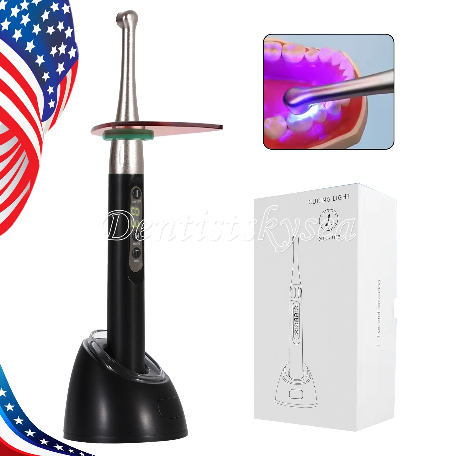 Dental LED Curing Light Cure Lamp Wireless Cordless Resin Woodpecker Style LA