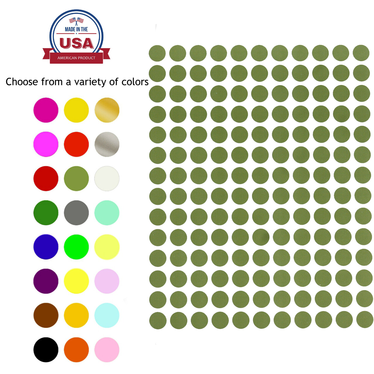 Color Coded Round Circle Map Dots Sticker 3/8 Inch Multi Colors Available 10mm