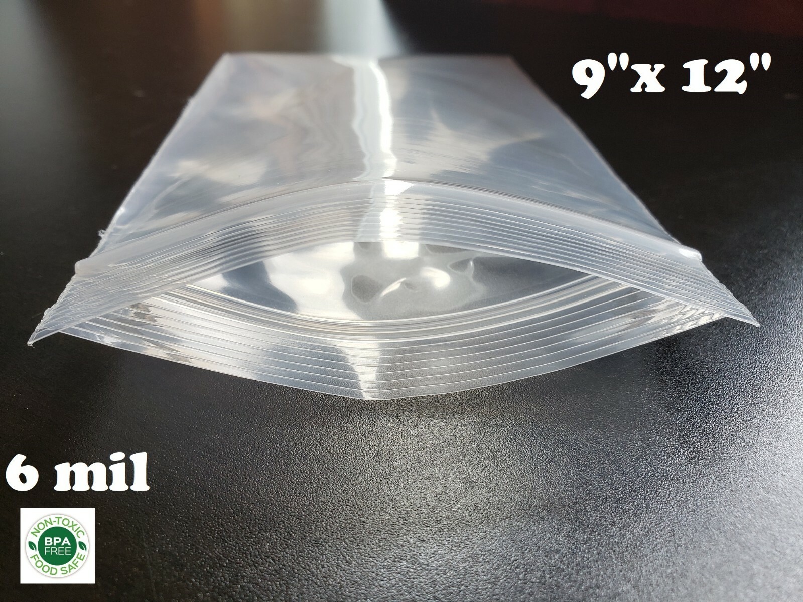 100 9″ x 12″ Extra Heavy Duty 6 Mil Zip Seal Lock Top Plastic Bags Resealable