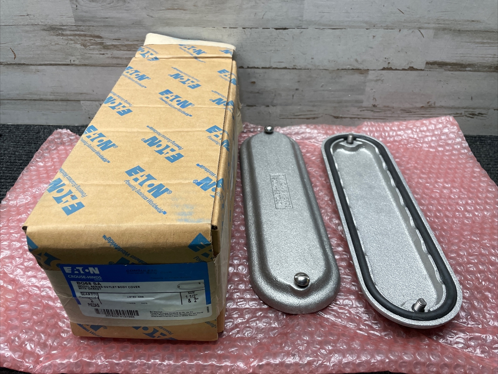 *NEW* 2 Eaton BG68 SA Mogul Conduit Outlet Body Covers 1-1/2 & 2″
