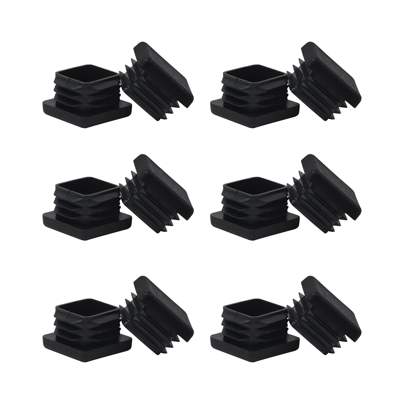 WZB 1 1×1 Square Tube End Cap Plastic Plugs 12 Pack,1×1 1Inch Square Tubing Plug