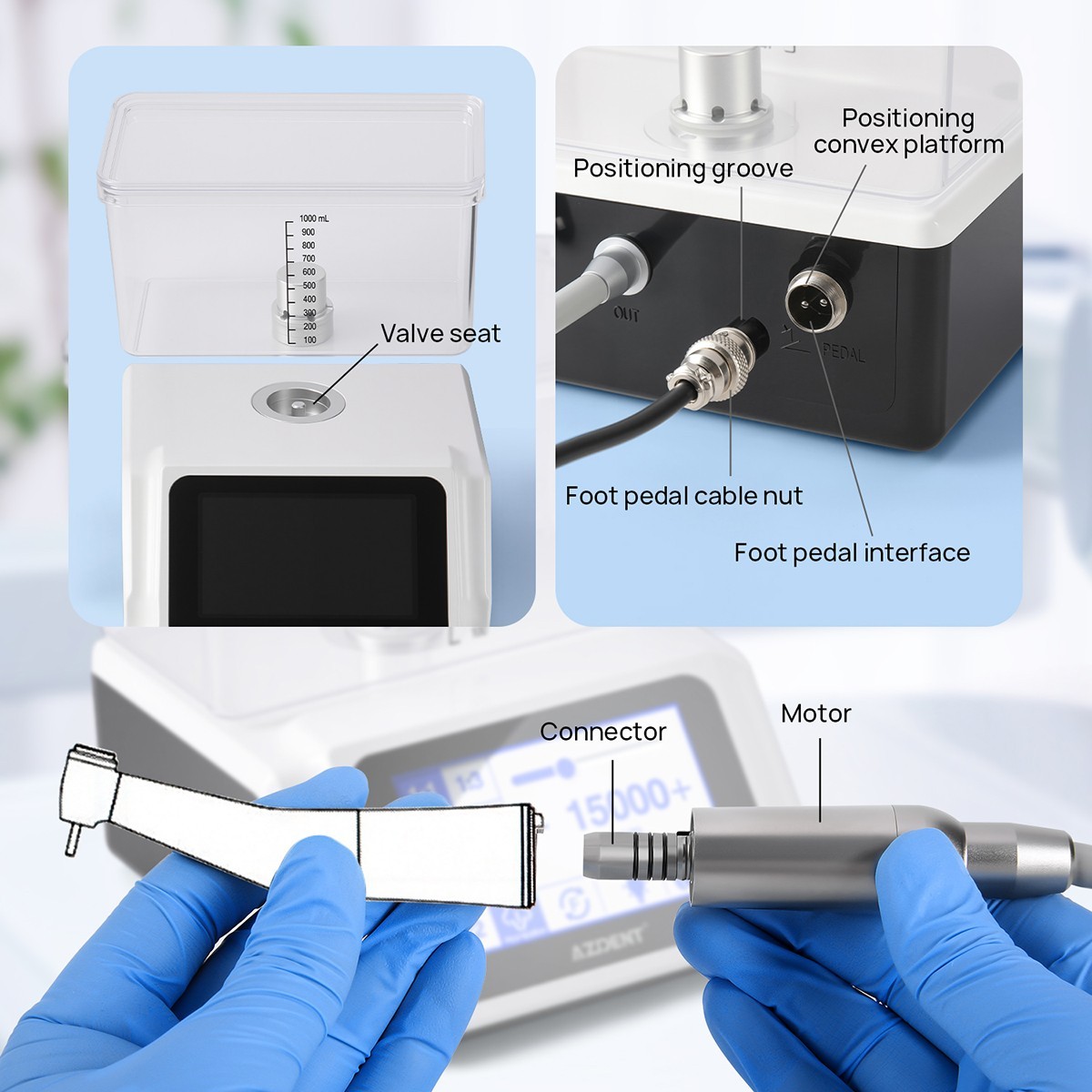 Dental Micro Electric Motor Brushless Built-in LED Light Screen for Handpiece
