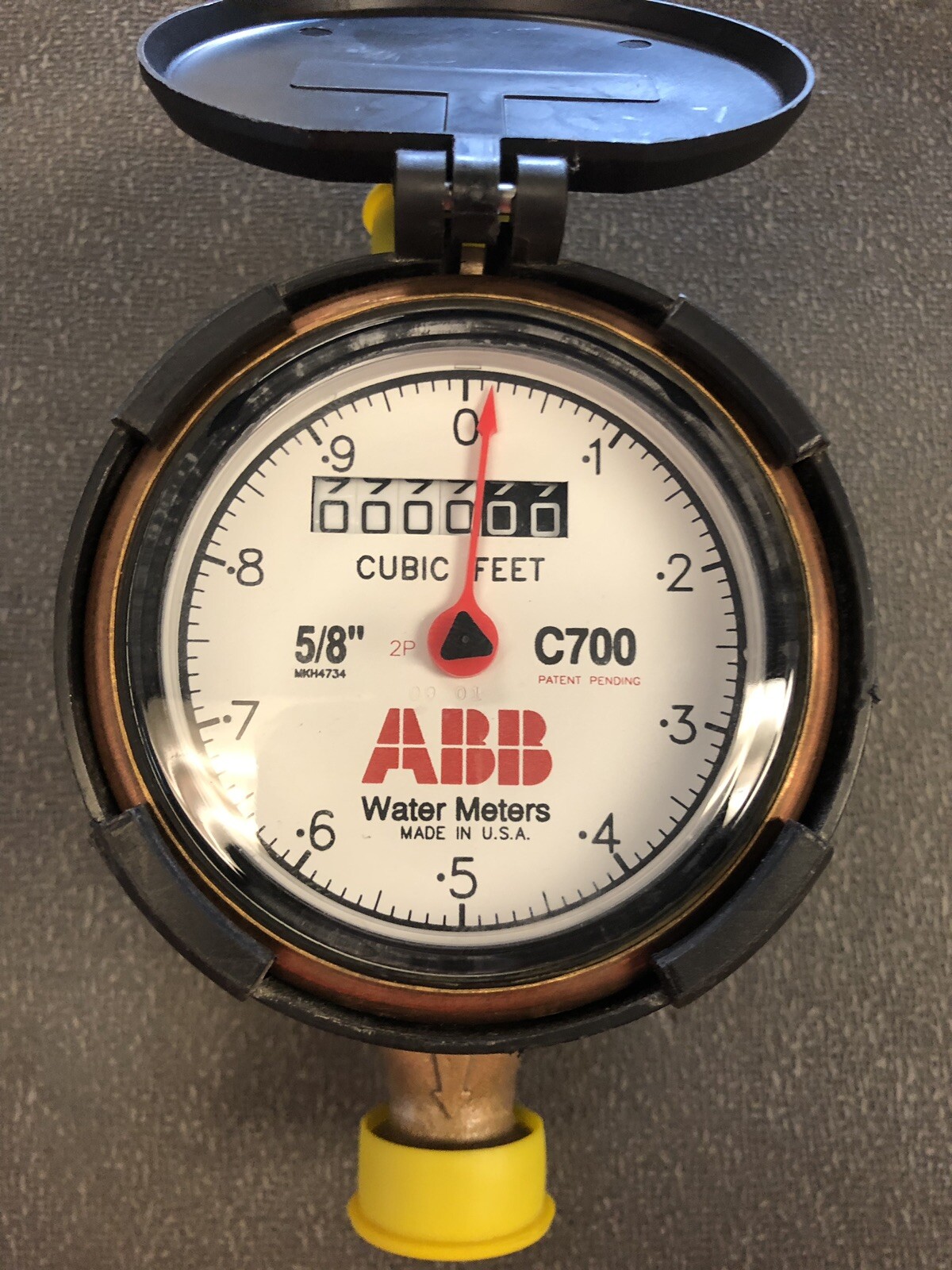 ABB 5/8×3/4 C700 Direct Read Cubic Feet Water Meter