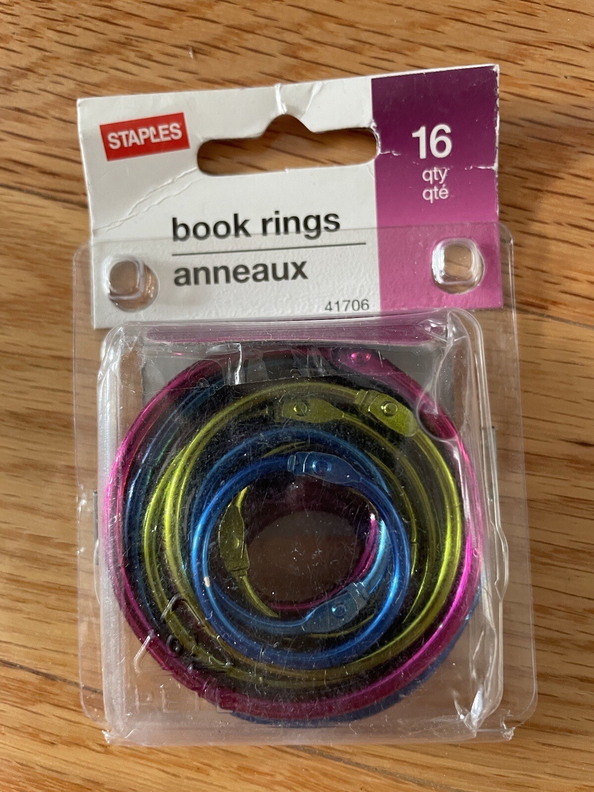 Staples Book Rings Multi Color Metallic 16 count Different Sizes NEW