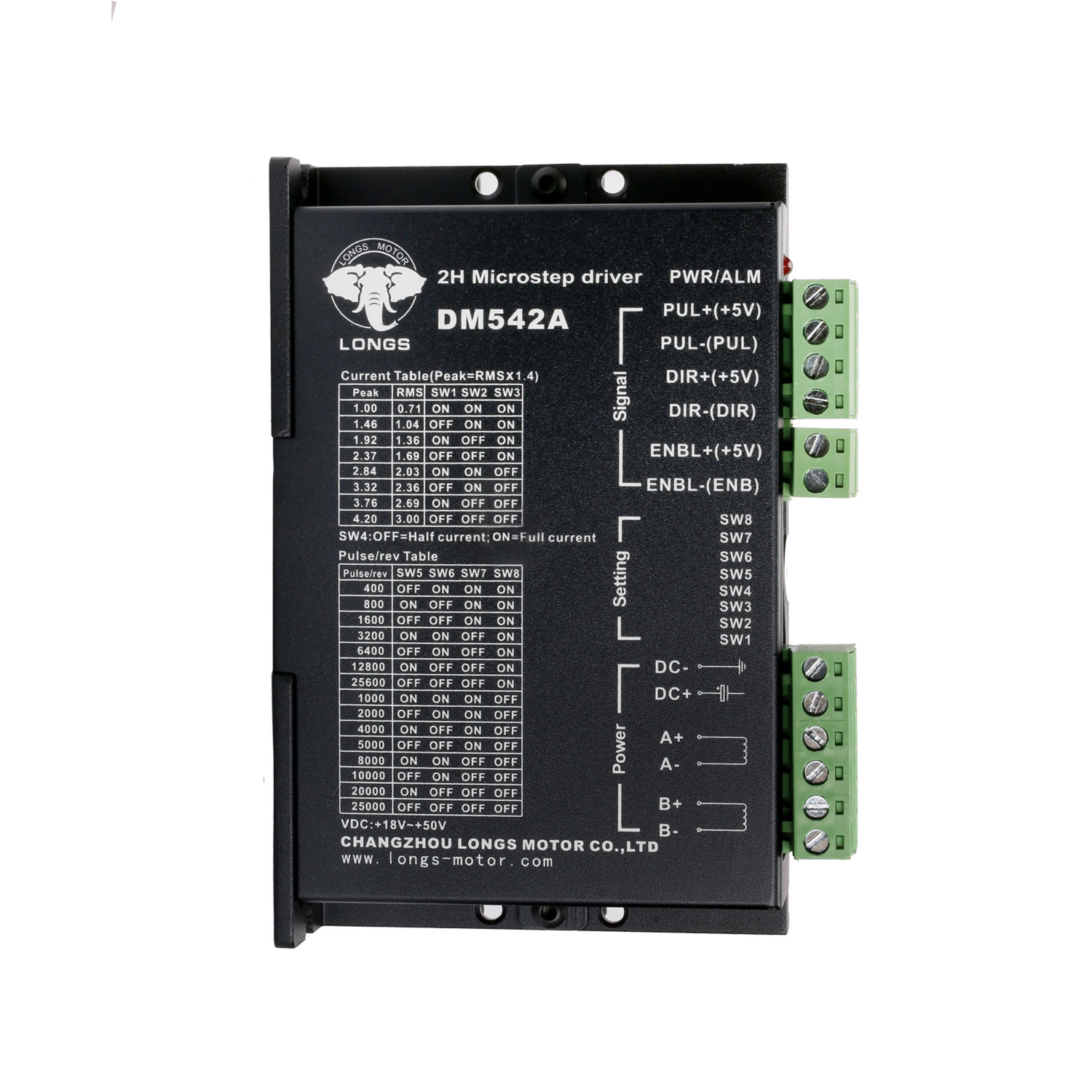 【US SHIP】Nema23 Stepper motor drive DM542A,peak 4.2A, 18-50VDC, 128MICSTEPS CNC
