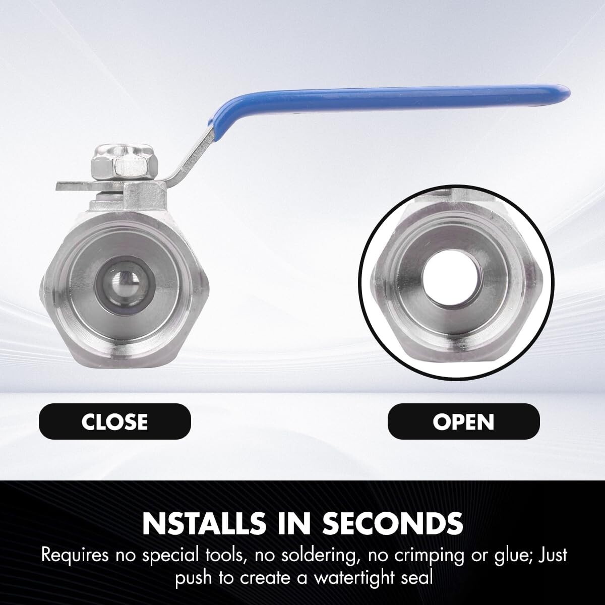 1-Piece 11/2″ Ball Valve Full Port,316 Stainless Steel, 1000 WOG for Water 2PACK