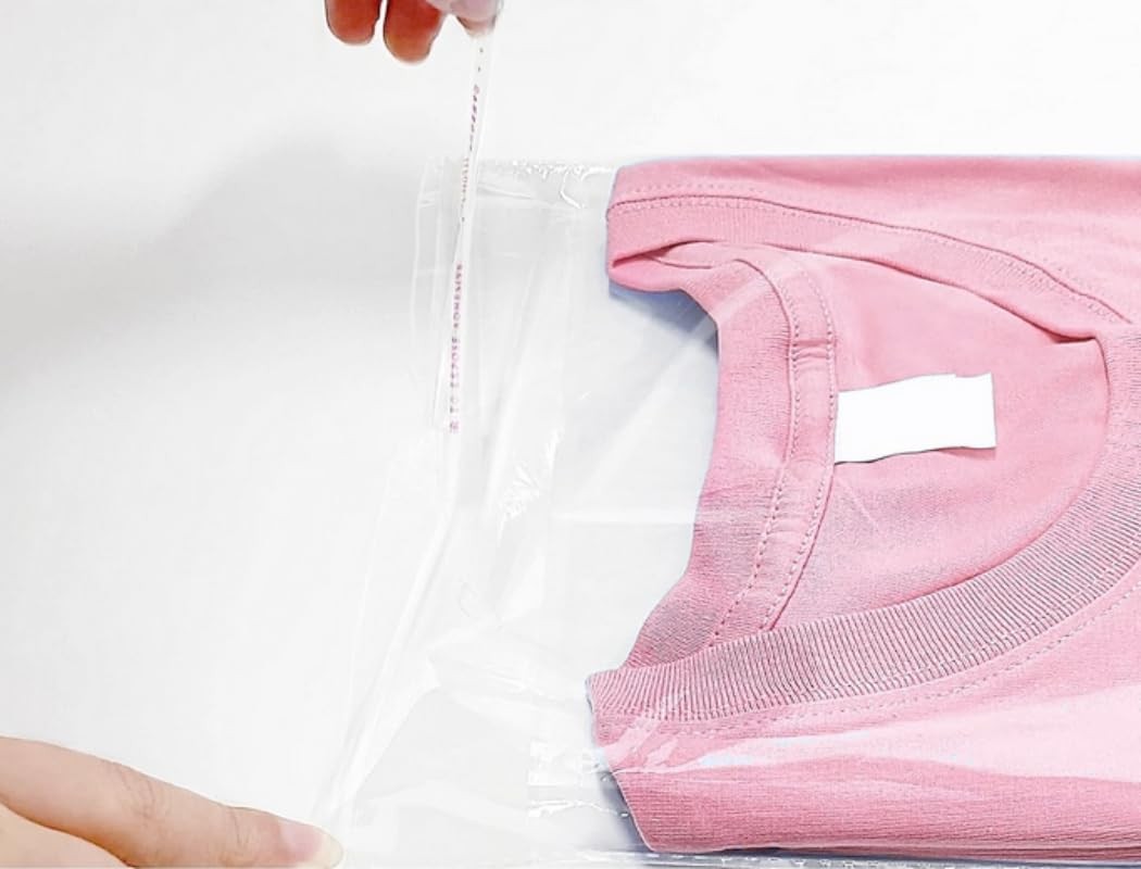 100 Pieces 9×12 Inch Clear Plastic Bags for Packaging, Clothing T-Shirts Str…