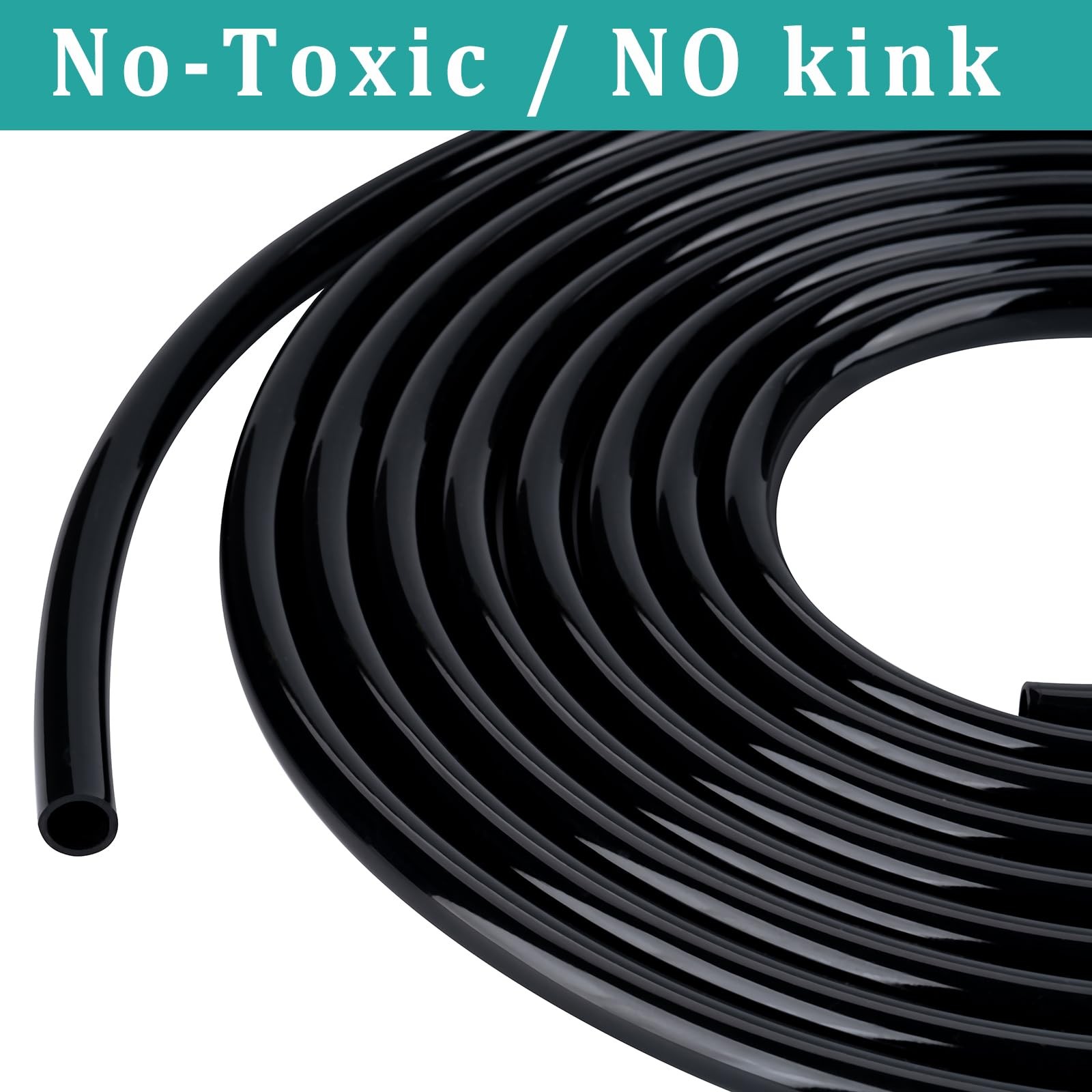 1/4″ id – 10ft Black Vinyl Tubing Flexible PVC Tube Hybrid Hose Transfer Wate…