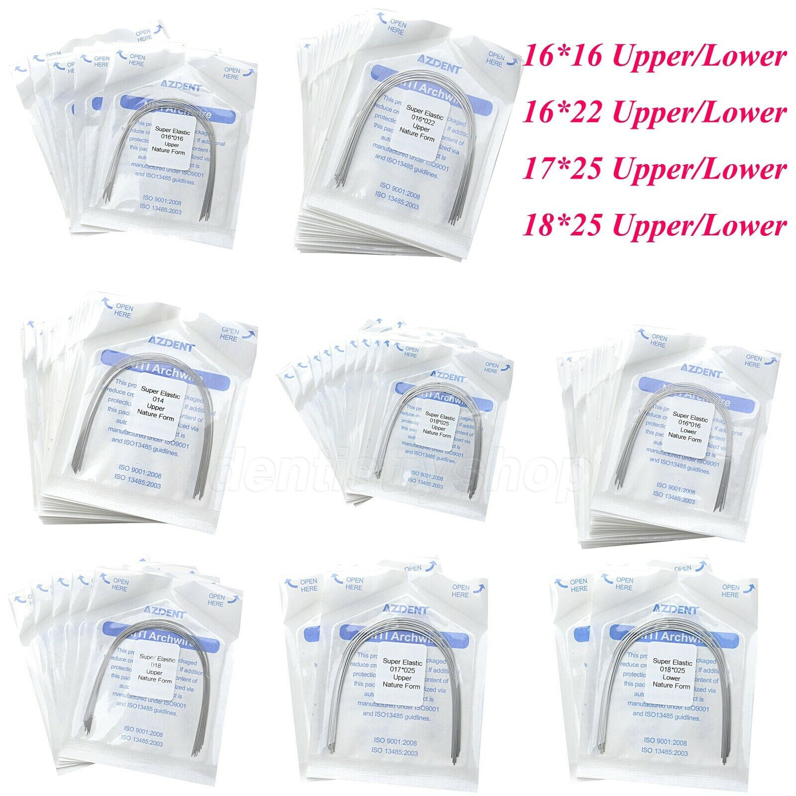 5Packs Dental Rectangular Arch Wires Super Elastic NITI 10Pcs/Pack AZ