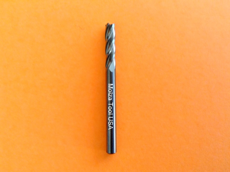 SOLID CARBIDE END MILL 1/8″ DIAMETER 1/2″ LOC 4 FLUTE RHS RHC 30 DEG HELIX USA