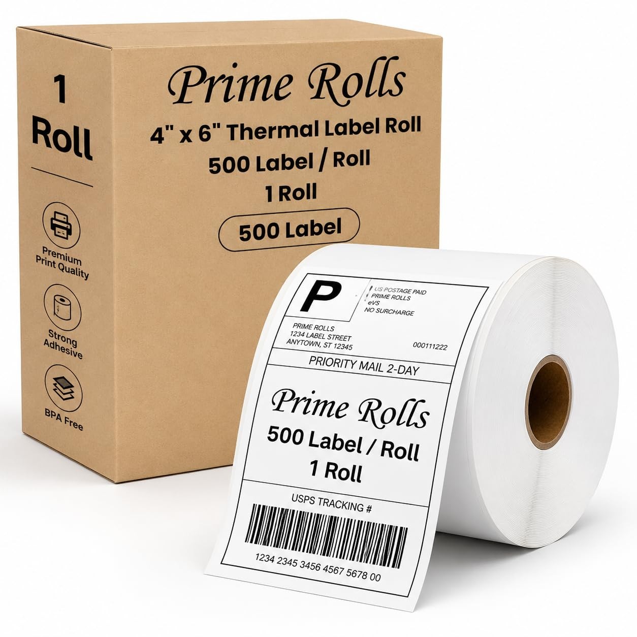 4” x 6” Direct Thermal Labels – 500 Labels (1 Roll, 500 per Roll) Water & Oil…