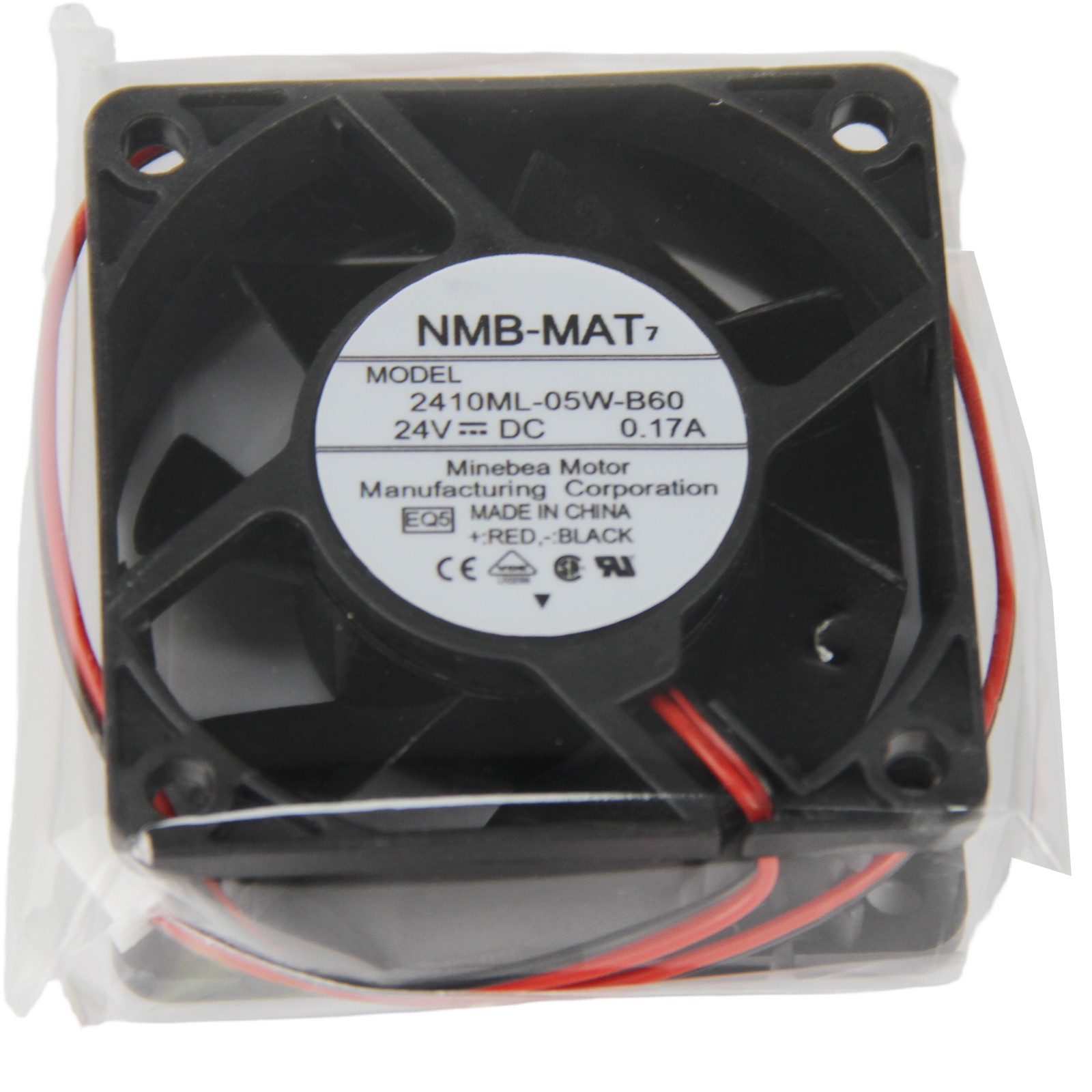4PCS For NMB 2410ML-05W-B60 DC 24V 0.17A Axial flow cooling fan 2pin 6CM 6025