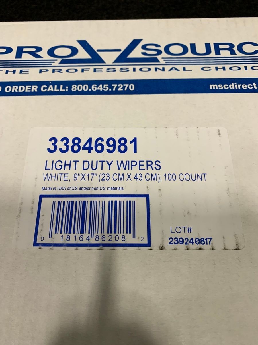 PRO SOURCE 33846981 Light Duty Wipers 9″x17″, Box of 100