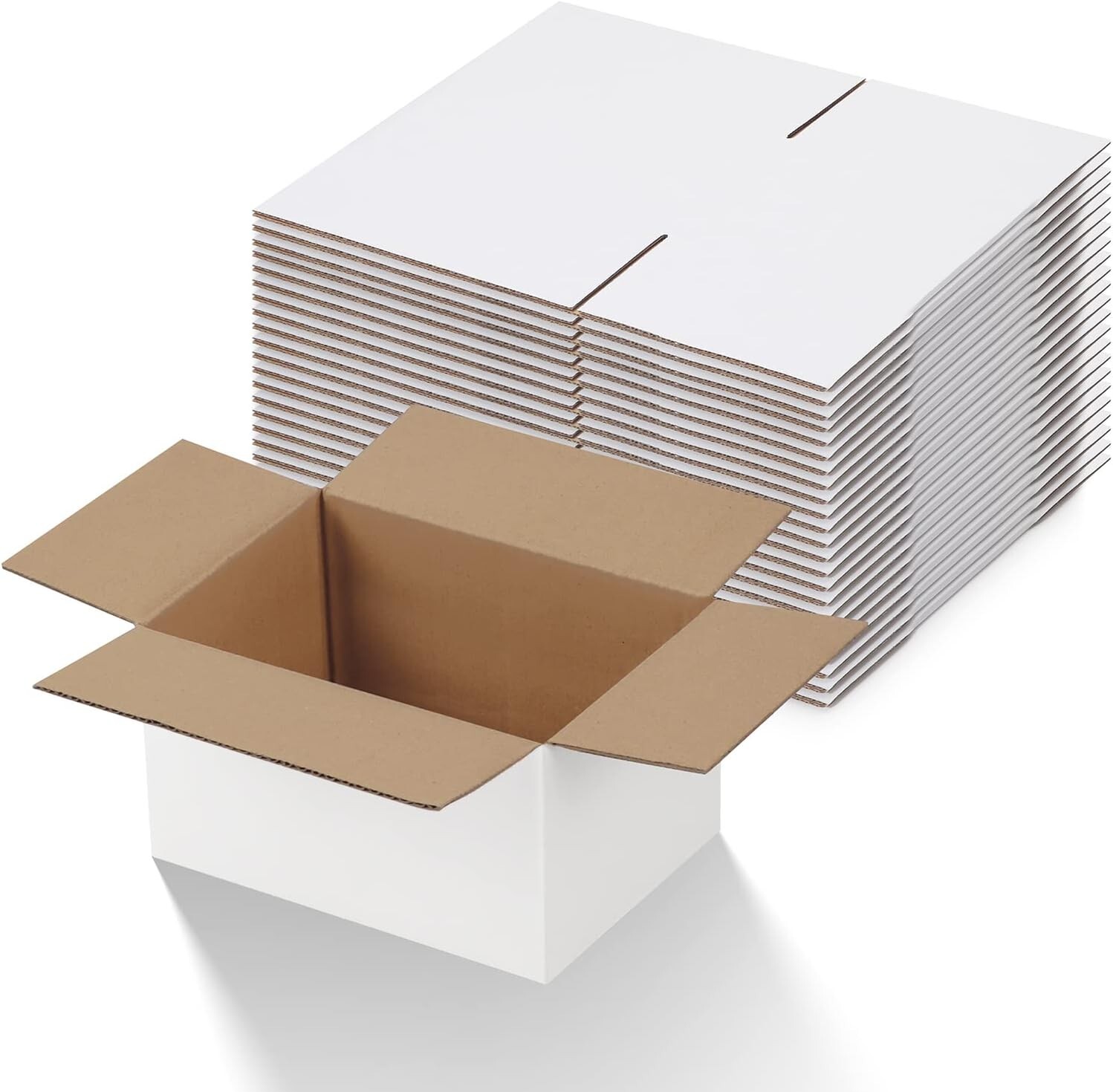 7x5x4 Inches Shipping Boxes Pack of 25 White Corrugated for Mailing